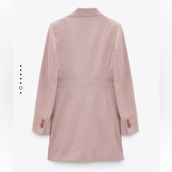 Zara Pink lapel Frock Coat Size S - Picture 5 of 12